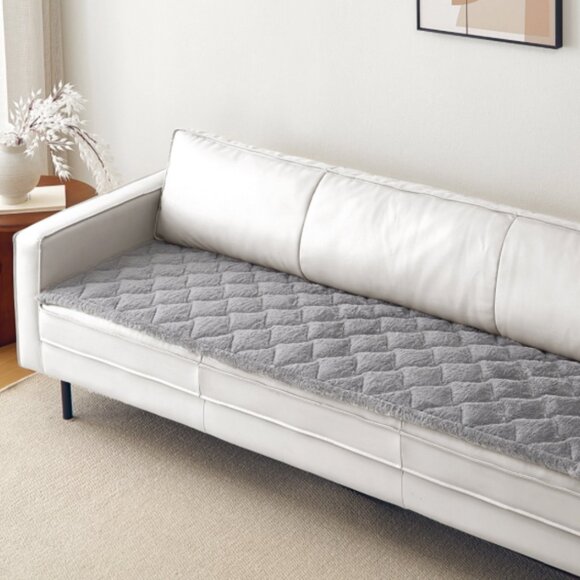 Brentwood Originals Waterproof Quilted Sofa Overlay Gray - Picture 2 of 6